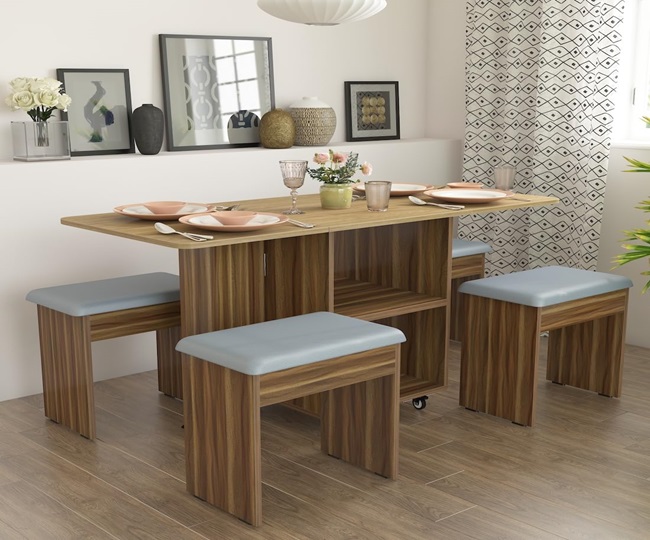 चारो दिशाओं के लिए ये Folding Dining Table Set 4 Seater है सबसे बेस्ट घर को मॉर्डन लुक देने के